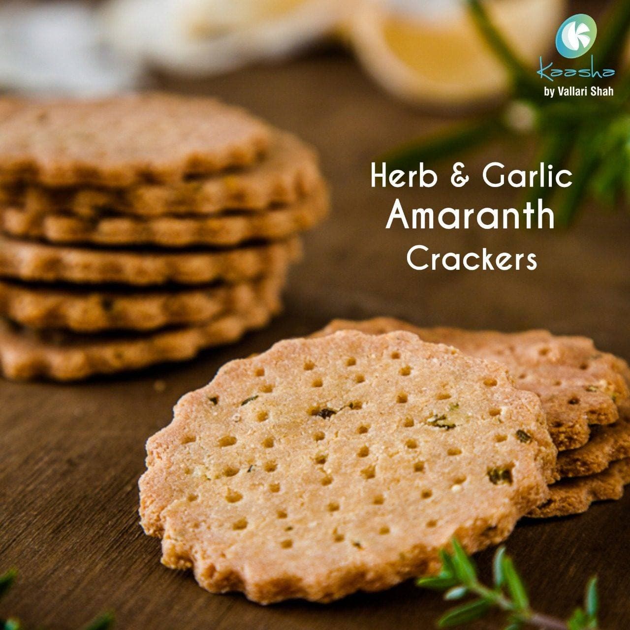 Herbs and Garlic Amaranth Crackers