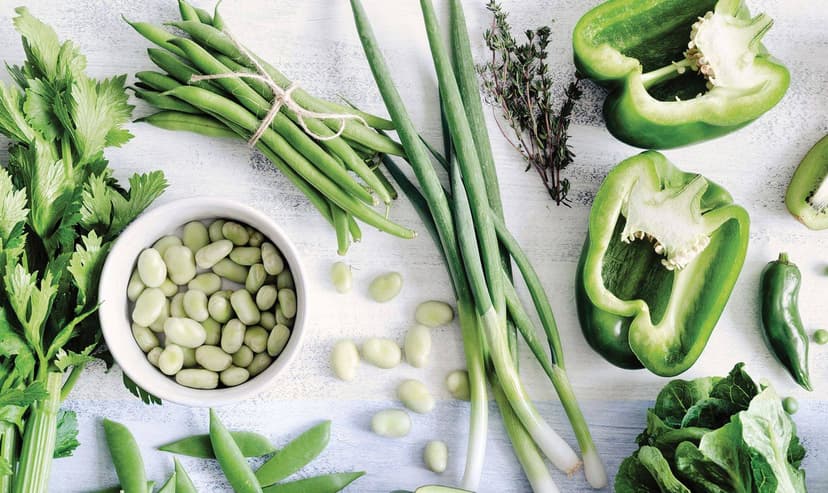 Fresh greens flat-lay